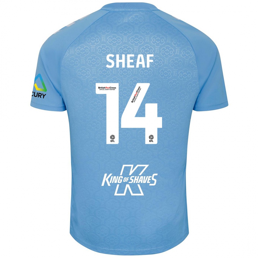 Niño Camiseta Ben Sheaf #14 Azul Blanco 1ª Equipación 2024/25 La Camisa México