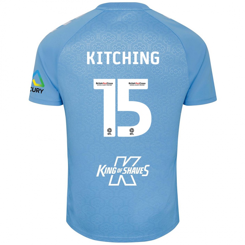 Niño Camiseta Liam Kitching #15 Azul Blanco 1ª Equipación 2024/25 La Camisa México