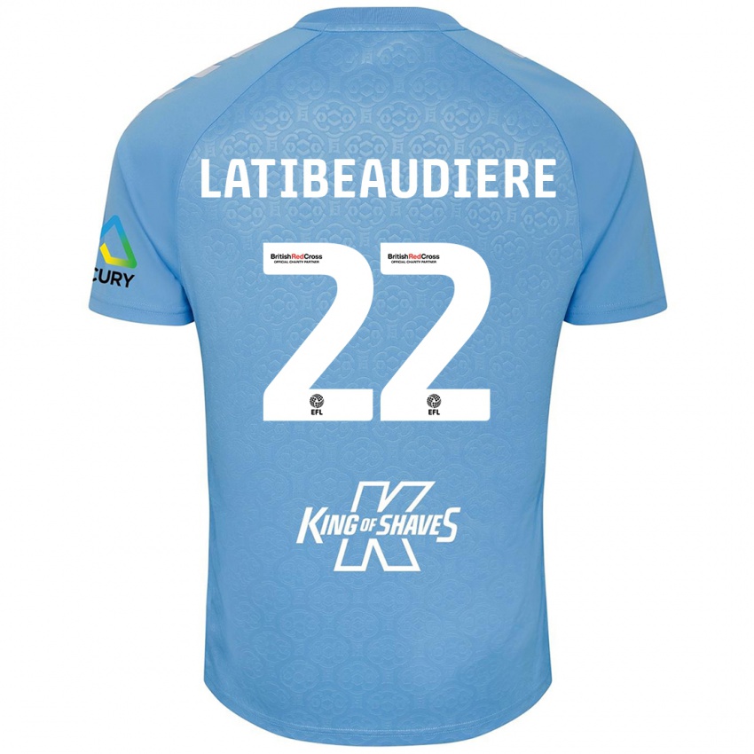 Niño Camiseta Joel Latibeaudiere #22 Azul Blanco 1ª Equipación 2024/25 La Camisa México