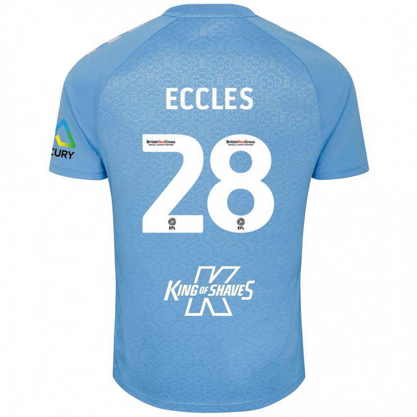 Niño Camiseta Josh Eccles #28 Azul Blanco 1ª Equipación 2024/25 La Camisa México