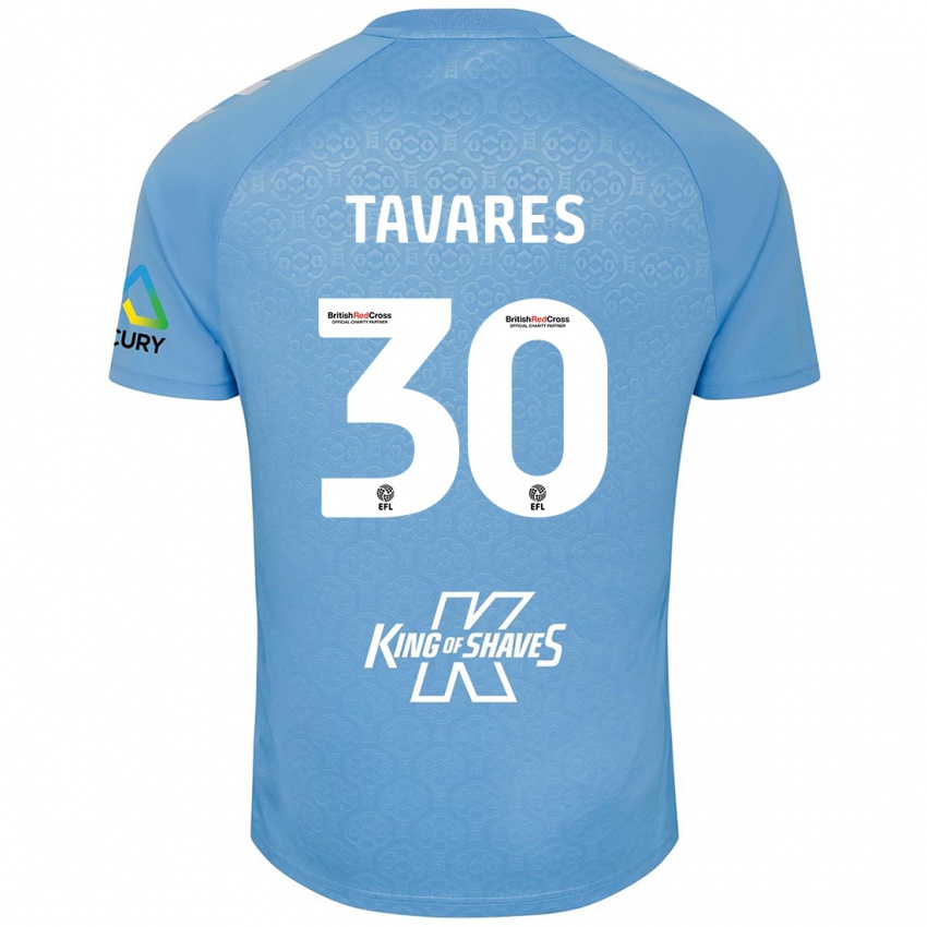 Niño Camiseta Fábio Tavares #30 Azul Blanco 1ª Equipación 2024/25 La Camisa México