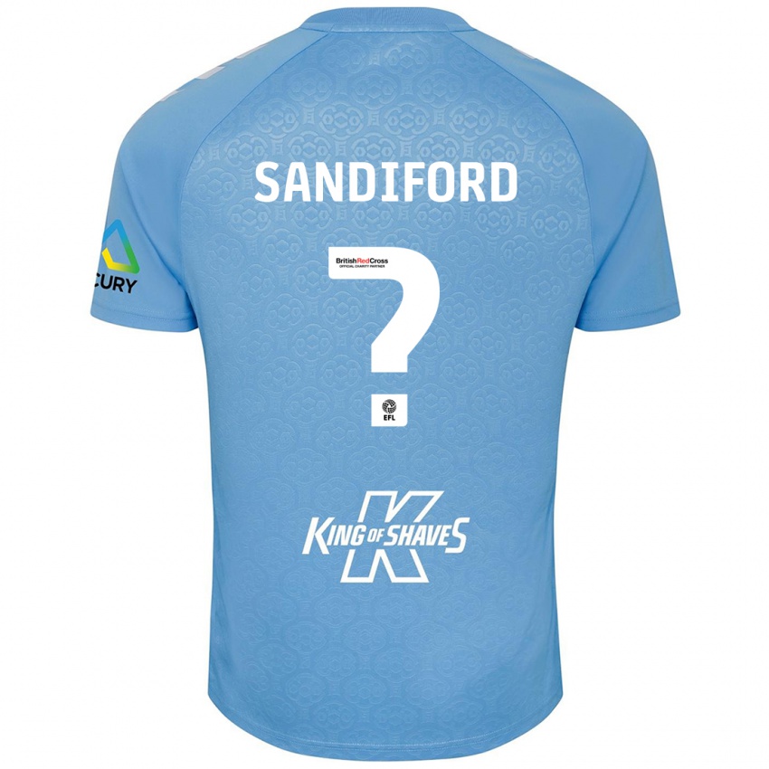 Niño Camiseta Greg Sandiford #0 Azul Blanco 1ª Equipación 2024/25 La Camisa México