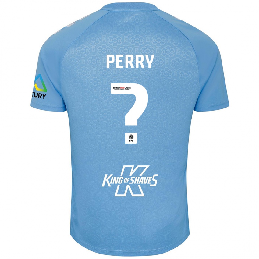 Niño Camiseta Callum Perry #0 Azul Blanco 1ª Equipación 2024/25 La Camisa México