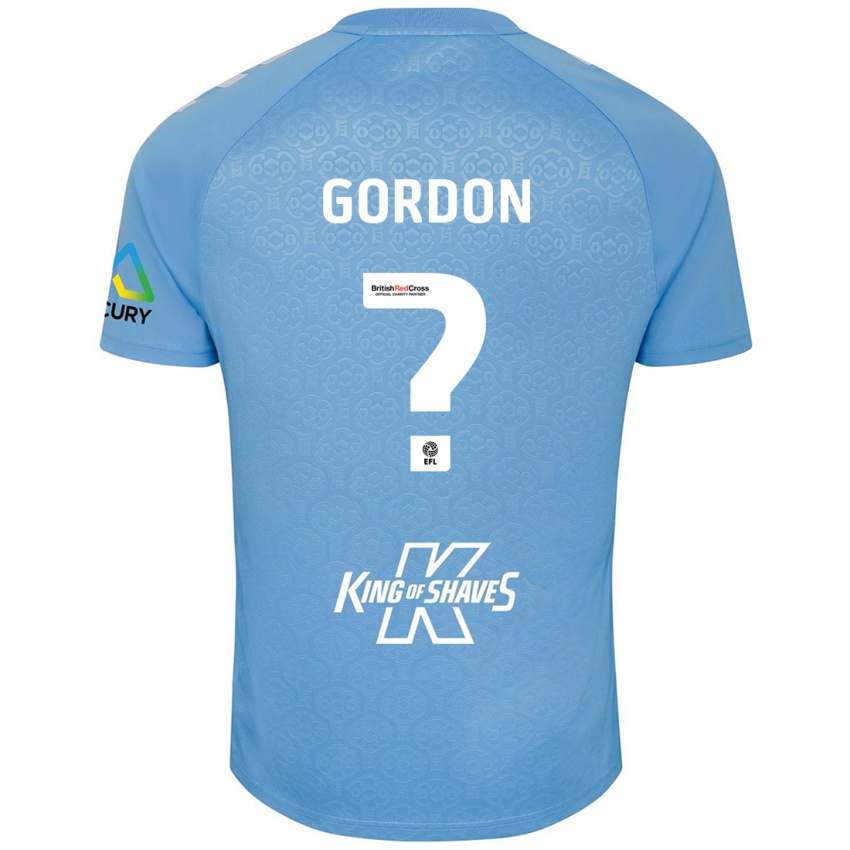 Niño Camiseta Joshua Gordon #0 Azul Blanco 1ª Equipación 2024/25 La Camisa México