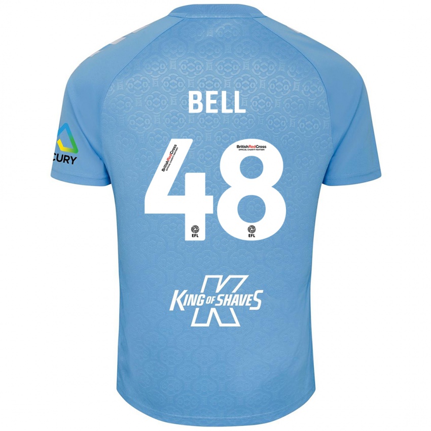 Niño Camiseta Luke Bell #48 Azul Blanco 1ª Equipación 2024/25 La Camisa México