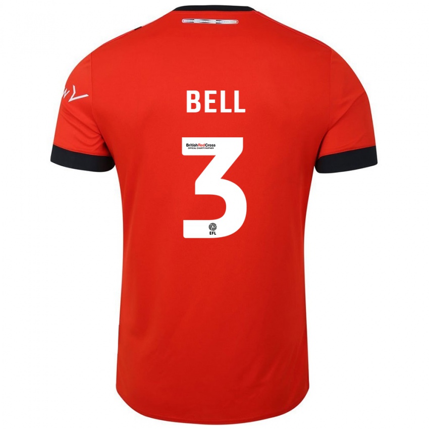 Niño Camiseta Amari'i Bell #3 Naranja Negro 1ª Equipación 2024/25 La Camisa México