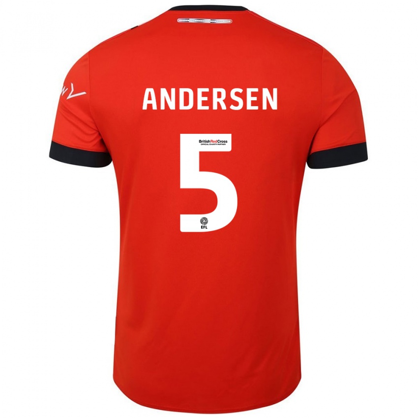 Niño Camiseta Mads Andersen #5 Naranja Negro 1ª Equipación 2024/25 La Camisa México