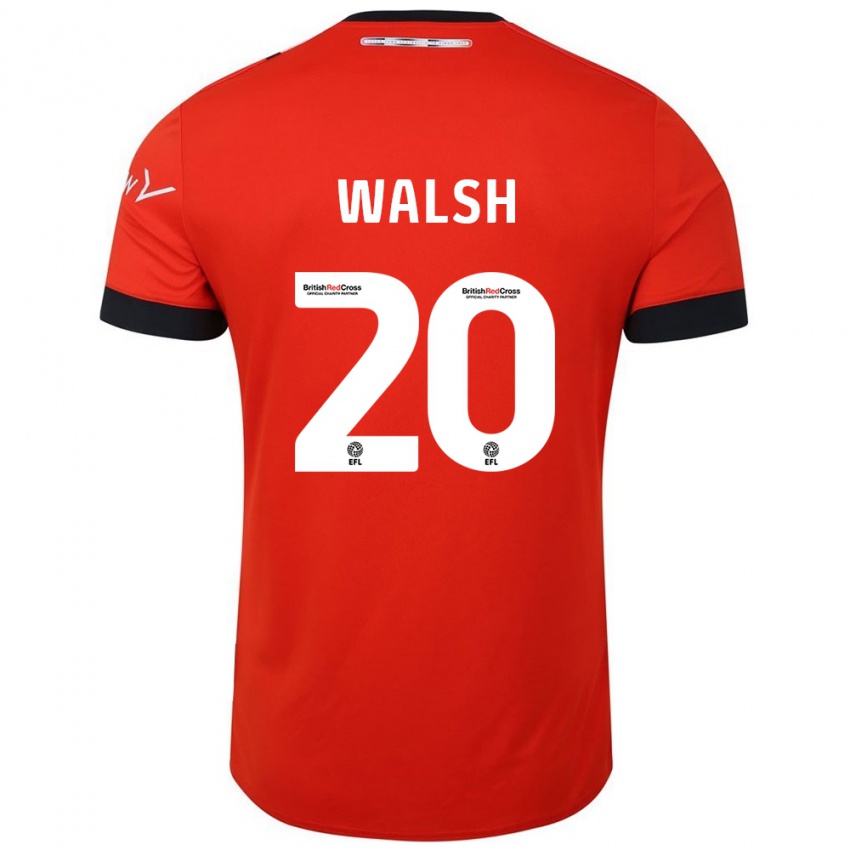 Niño Camiseta Liam Walsh #20 Naranja Negro 1ª Equipación 2024/25 La Camisa México