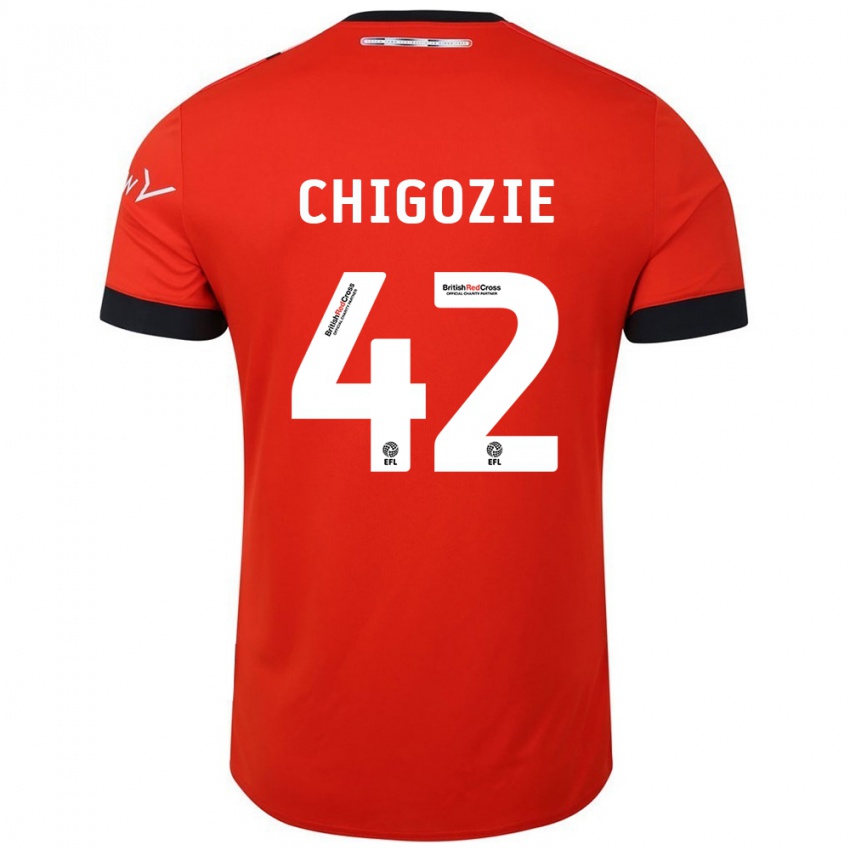 Niño Camiseta Christian Chigozie #42 Naranja Negro 1ª Equipación 2024/25 La Camisa México