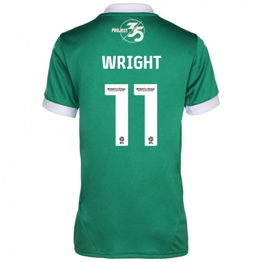 Niño Camiseta Callum Wright #11 Verde Blanco 1ª Equipación 2024/25 La Camisa México