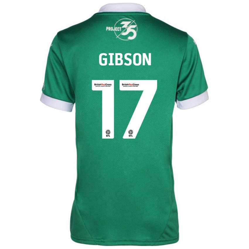 Niño Camiseta Lewis Gibson #17 Verde Blanco 1ª Equipación 2024/25 La Camisa México