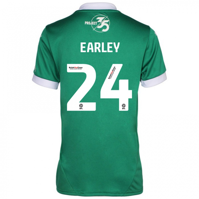 Niño Camiseta Saxon Earley #24 Verde Blanco 1ª Equipación 2024/25 La Camisa México