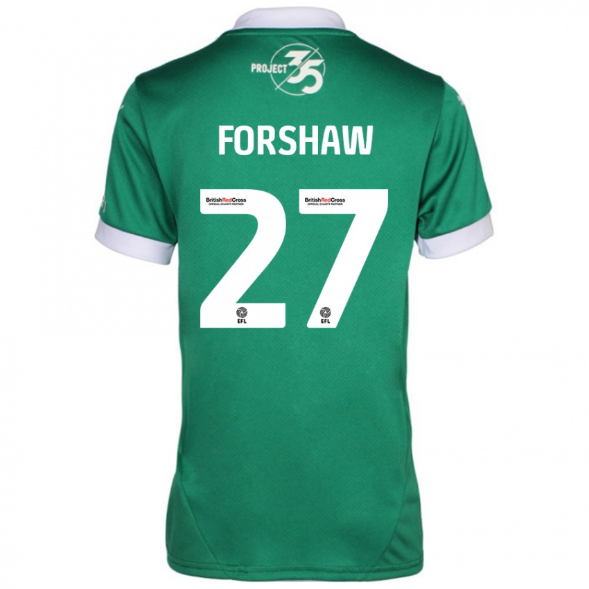 Niño Camiseta Adam Forshaw #27 Verde Blanco 1ª Equipación 2024/25 La Camisa México