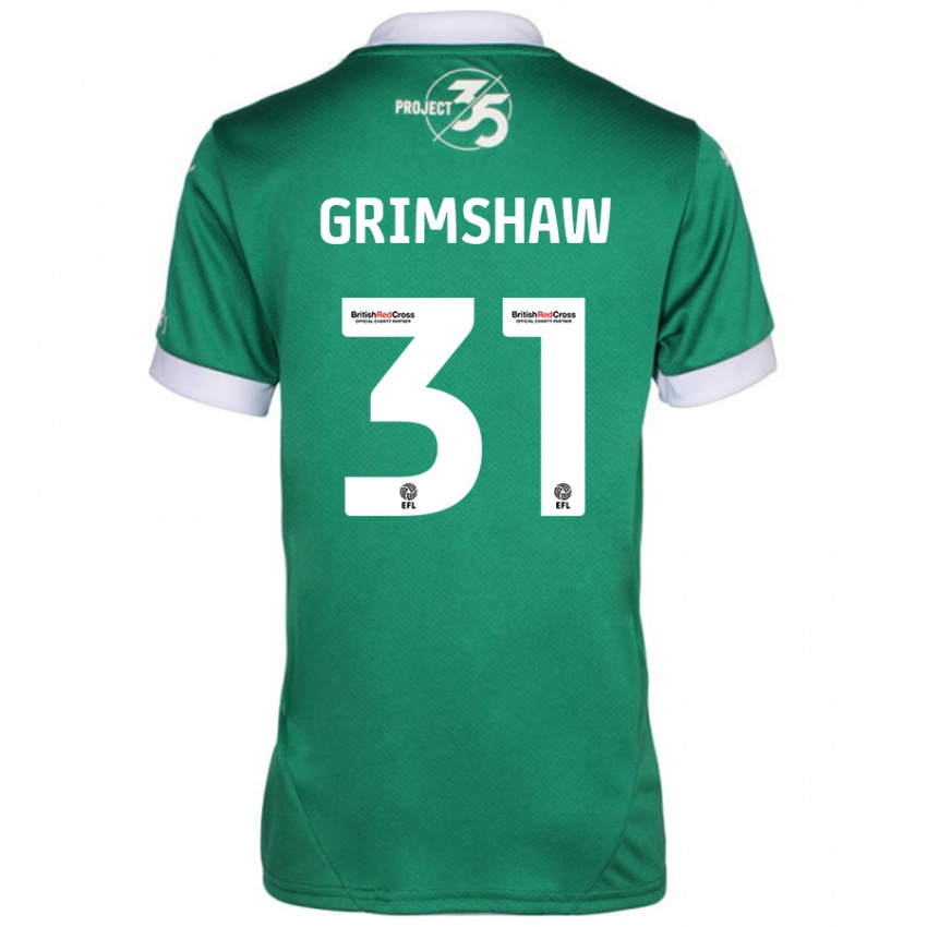 Niño Camiseta Daniel Grimshaw #31 Verde Blanco 1ª Equipación 2024/25 La Camisa México