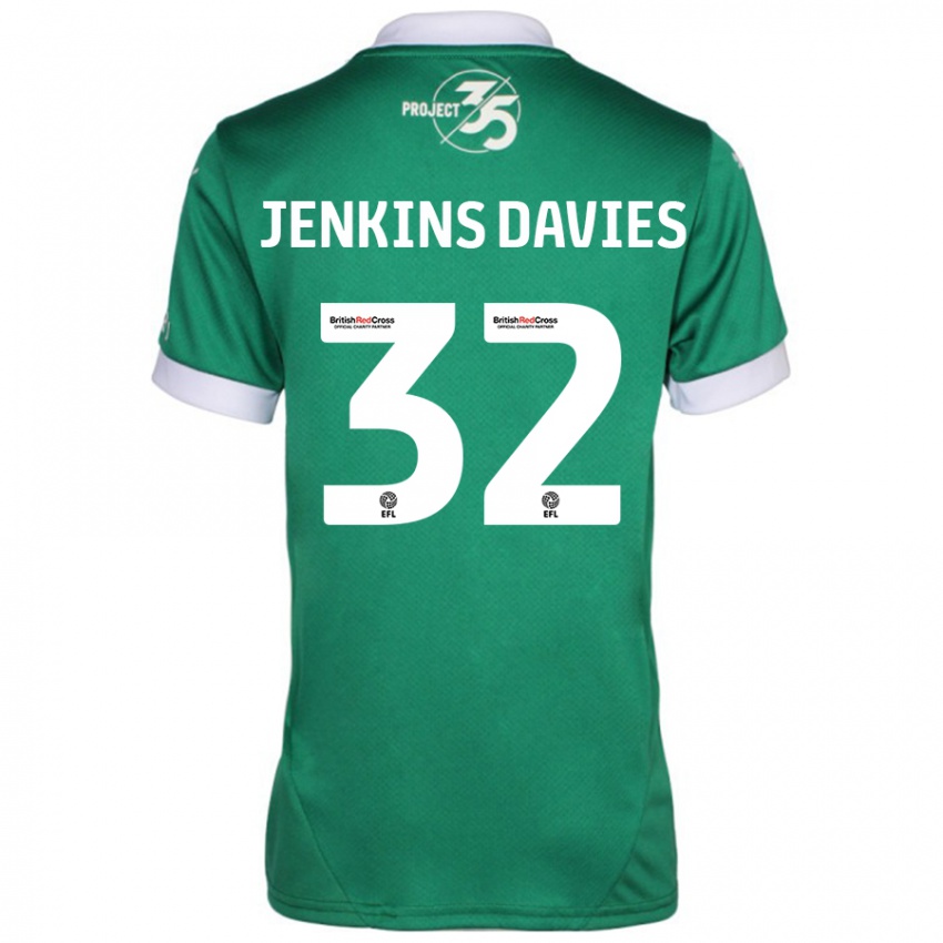 Niño Camiseta Will Jenkins-Davies #32 Verde Blanco 1ª Equipación 2024/25 La Camisa México