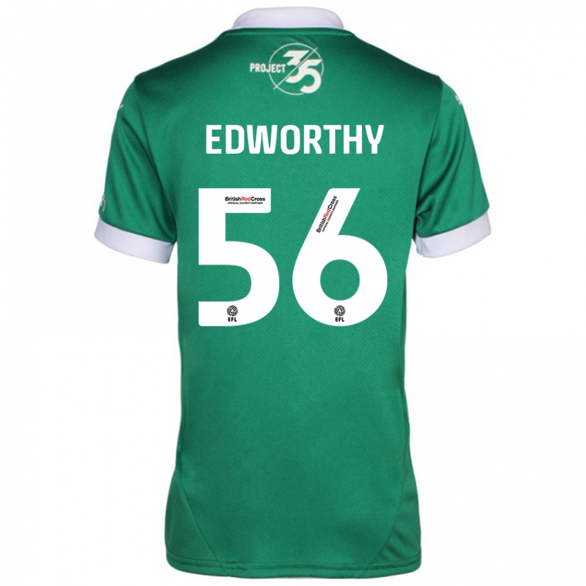 Niño Camiseta Kieran Edworthy #56 Verde Blanco 1ª Equipación 2024/25 La Camisa México