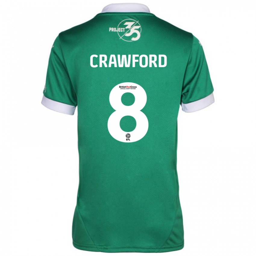 Niño Camiseta Imy Crawford #8 Verde Blanco 1ª Equipación 2024/25 La Camisa México