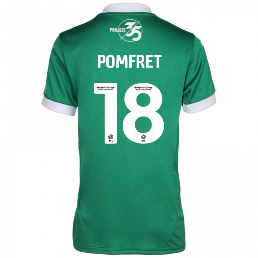 Niño Camiseta Taya Pomfret #18 Verde Blanco 1ª Equipación 2024/25 La Camisa México