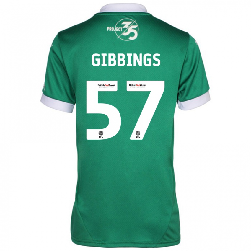 Niño Camiseta Cole Gibbings #57 Verde Blanco 1ª Equipación 2024/25 La Camisa México