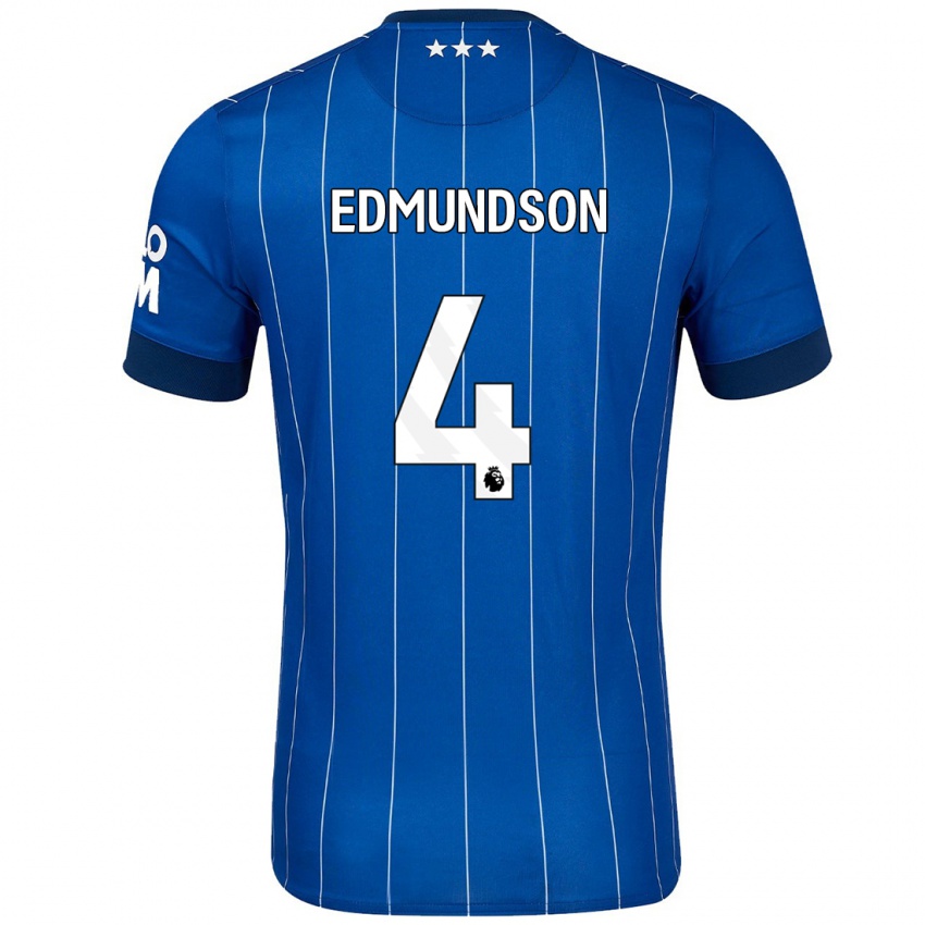 Niño Camiseta George Edmundson #4 Azul Marino 1ª Equipación 2024/25 La Camisa México