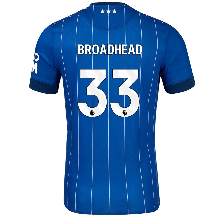 Niño Camiseta Nathan Broadhead #33 Azul Marino 1ª Equipación 2024/25 La Camisa México