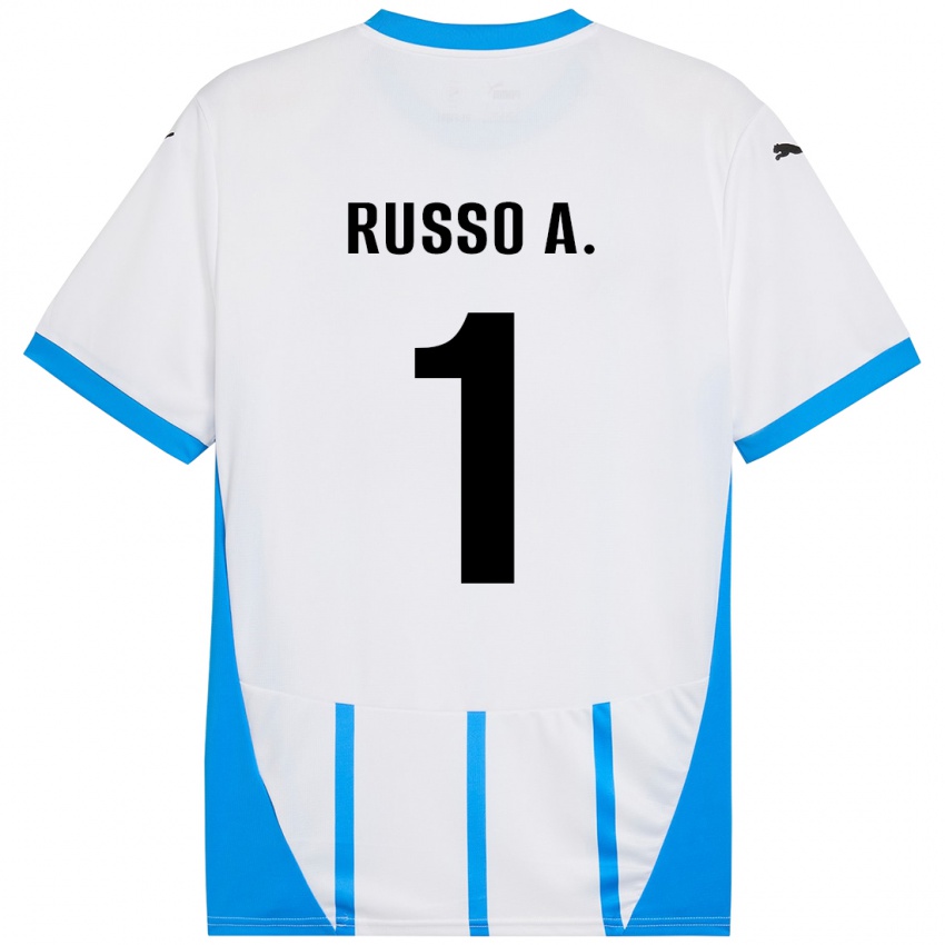 Niño Camiseta Alessandro Russo #1 Blanco Azul 2ª Equipación 2024/25 La Camisa México