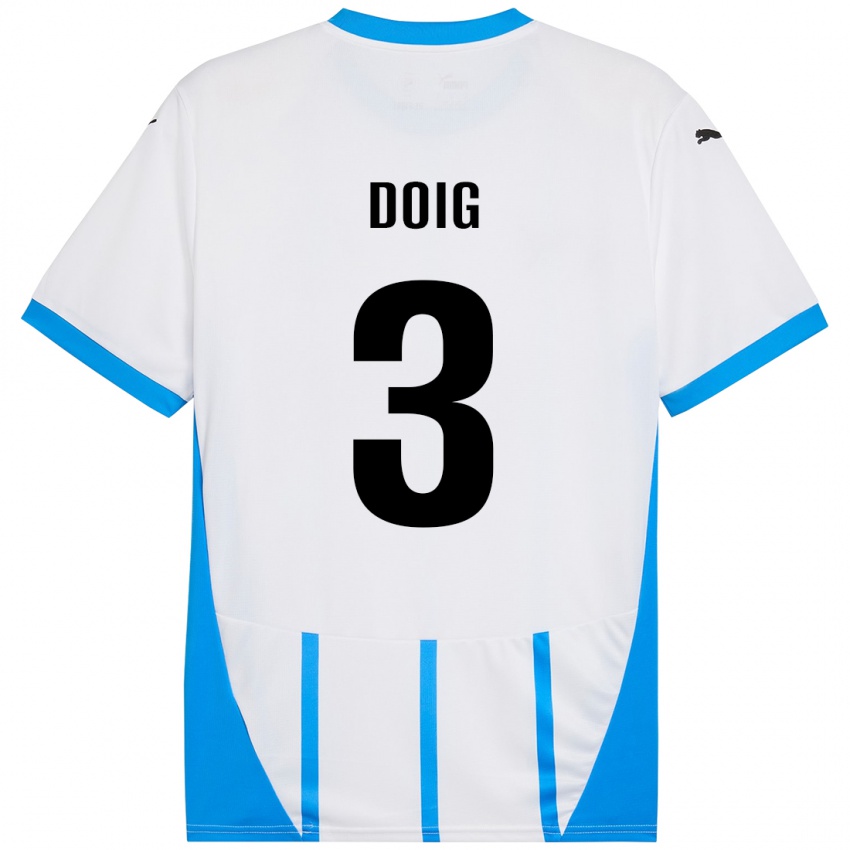 Niño Camiseta Josh Doig #3 Blanco Azul 2ª Equipación 2024/25 La Camisa México