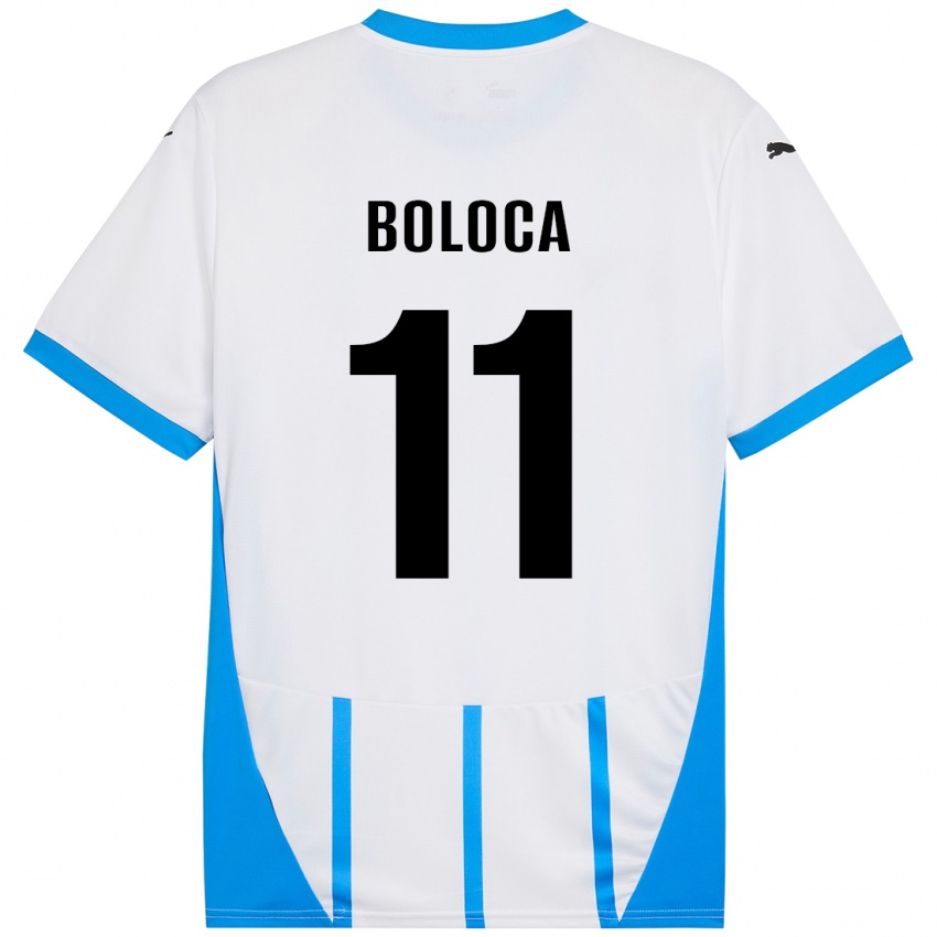 Niño Camiseta Daniel Boloca #11 Blanco Azul 2ª Equipación 2024/25 La Camisa México