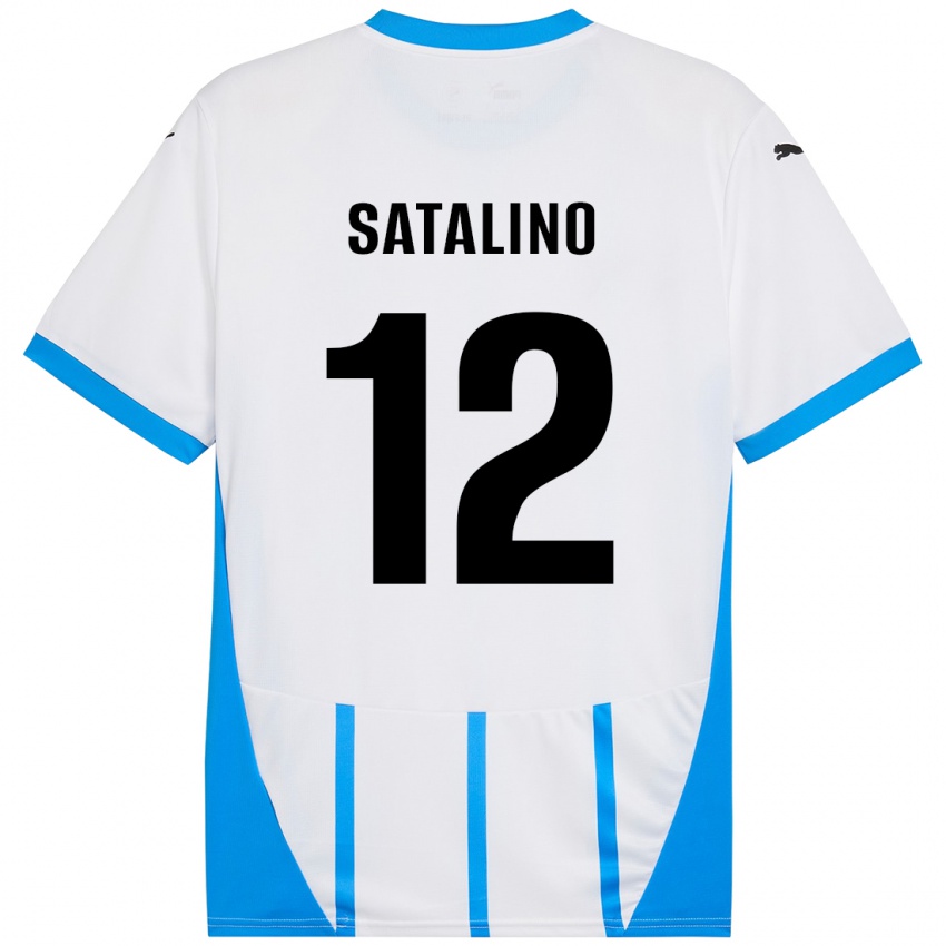 Niño Camiseta Giacomo Satalino #12 Blanco Azul 2ª Equipación 2024/25 La Camisa México