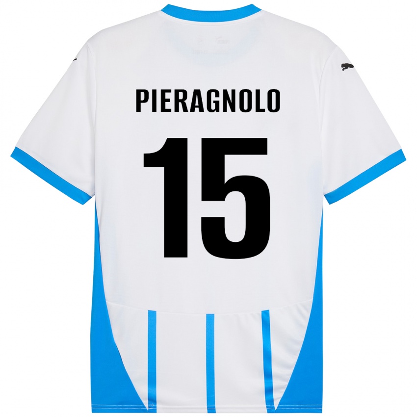 Niño Camiseta Edoardo Pieragnolo #15 Blanco Azul 2ª Equipación 2024/25 La Camisa México