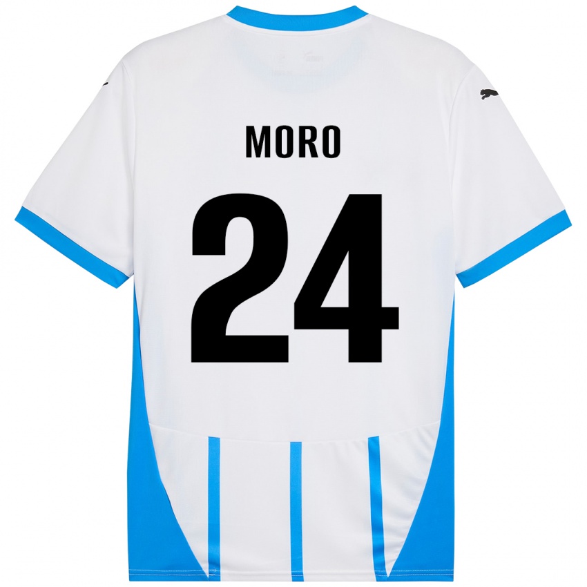 Niño Camiseta Luca Moro #24 Blanco Azul 2ª Equipación 2024/25 La Camisa México