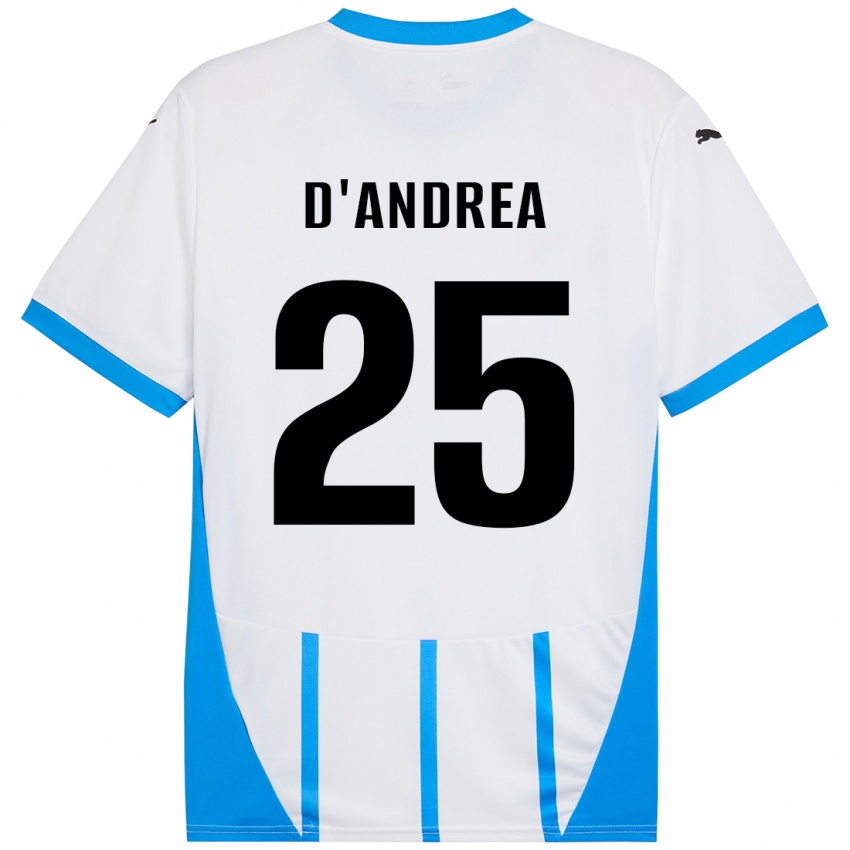 Niño Camiseta Luca D'andrea #25 Blanco Azul 2ª Equipación 2024/25 La Camisa México