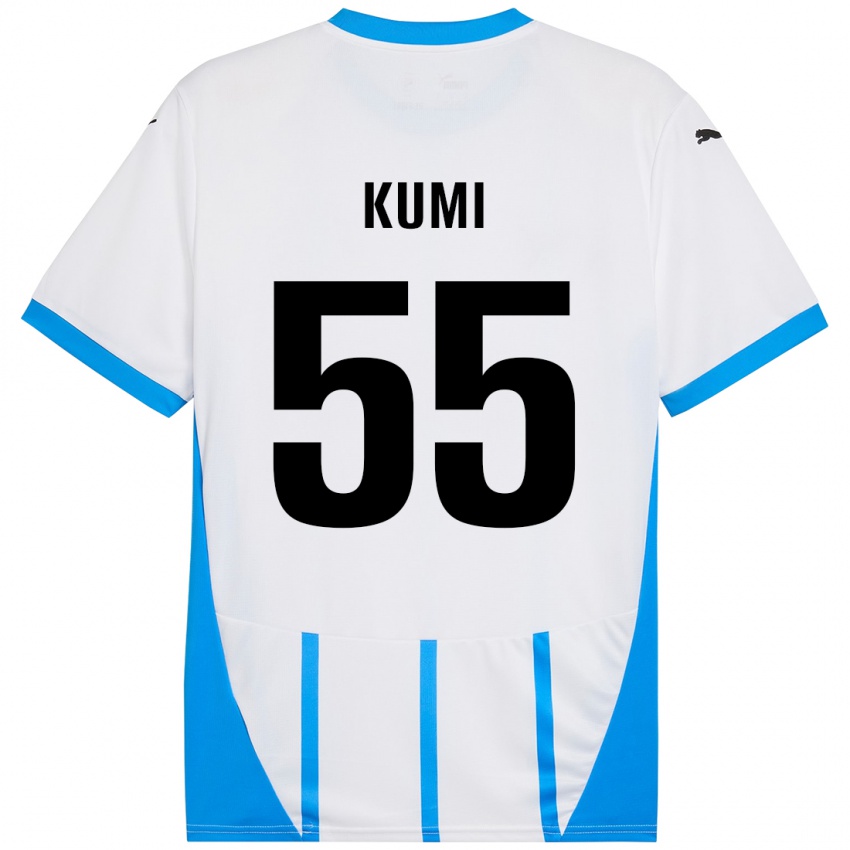 Niño Camiseta Justin Kumi #55 Blanco Azul 2ª Equipación 2024/25 La Camisa México