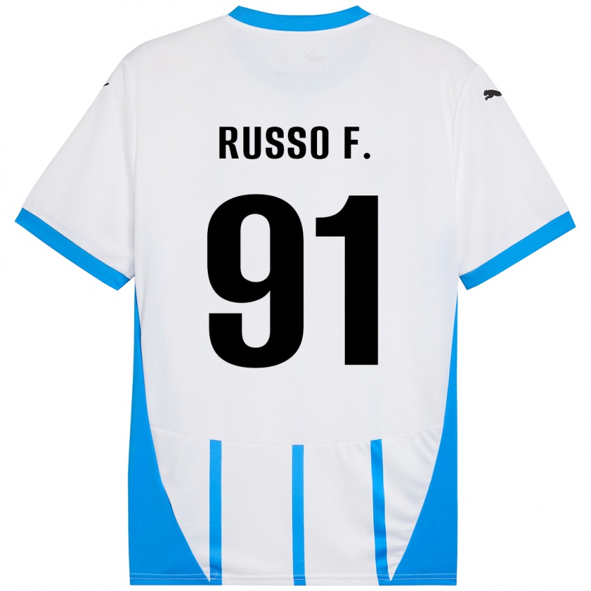 Niño Camiseta Flavio Russo #91 Blanco Azul 2ª Equipación 2024/25 La Camisa México