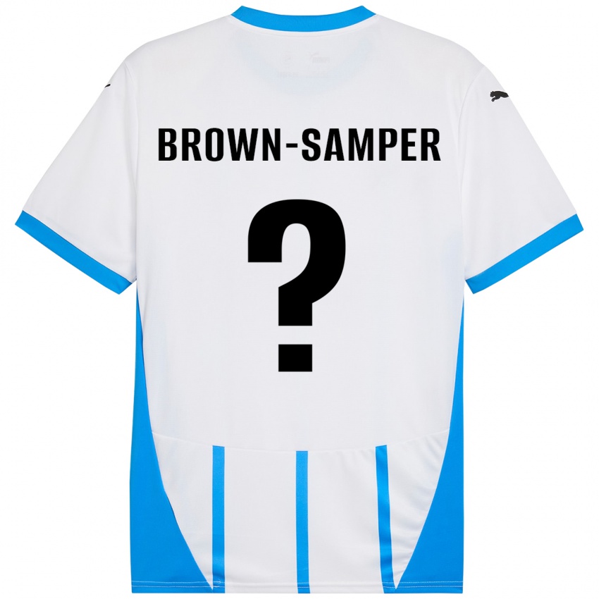 Niño Camiseta Isaac Brown-Samper #0 Blanco Azul 2ª Equipación 2024/25 La Camisa México