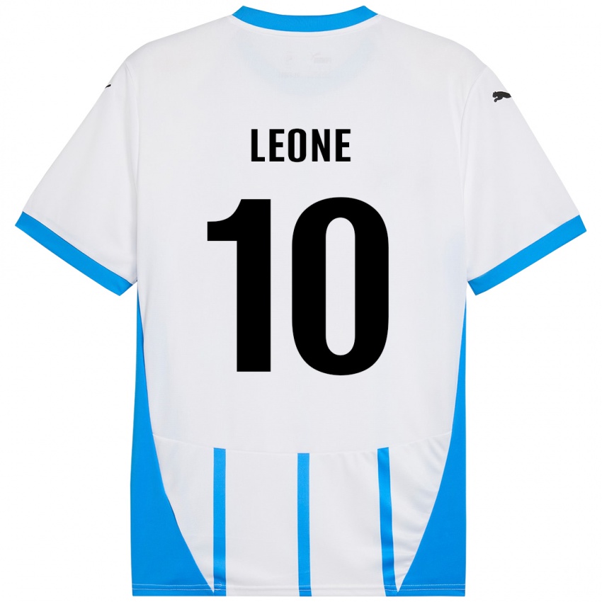 Niño Camiseta Kevin Leone #10 Blanco Azul 2ª Equipación 2024/25 La Camisa México