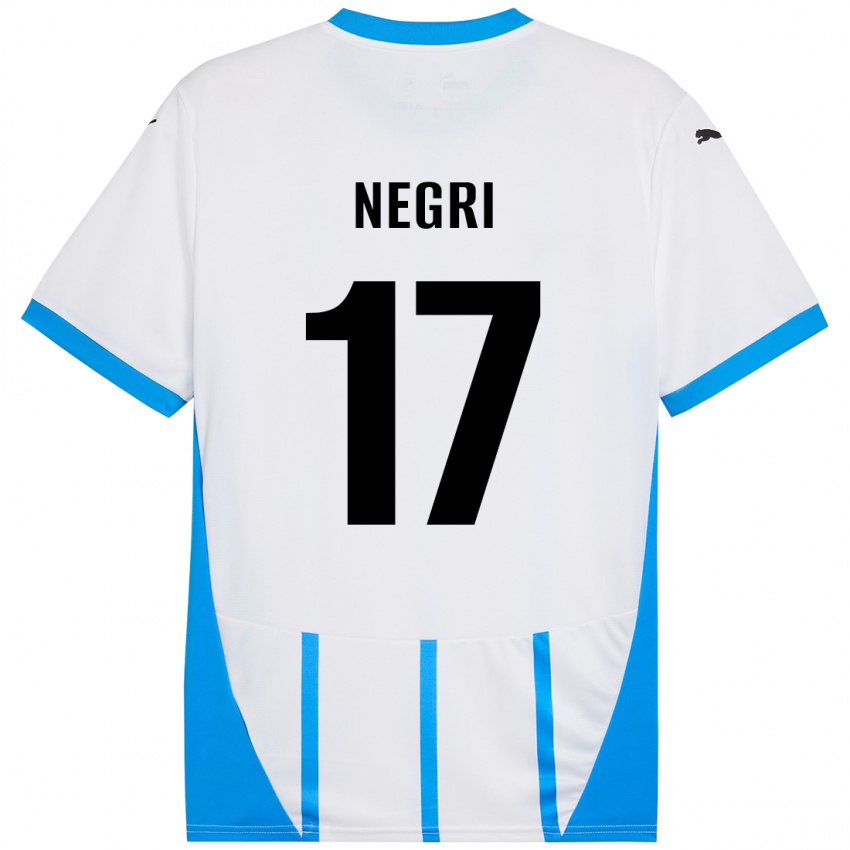 Niño Camiseta Gabriele Negri #17 Blanco Azul 2ª Equipación 2024/25 La Camisa México