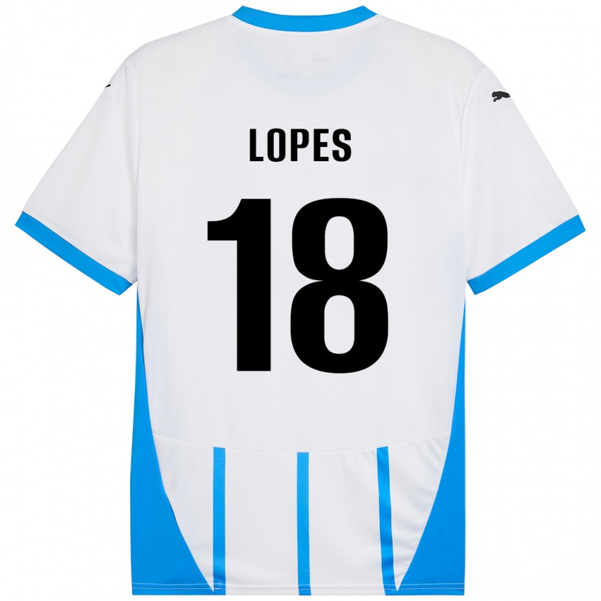 Niño Camiseta Emerick Lopes #18 Blanco Azul 2ª Equipación 2024/25 La Camisa México