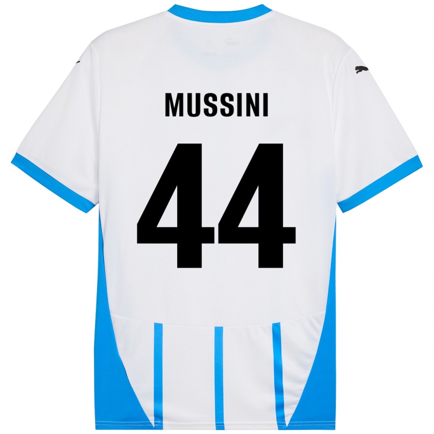 Niño Camiseta Andrea Mussini #44 Blanco Azul 2ª Equipación 2024/25 La Camisa México