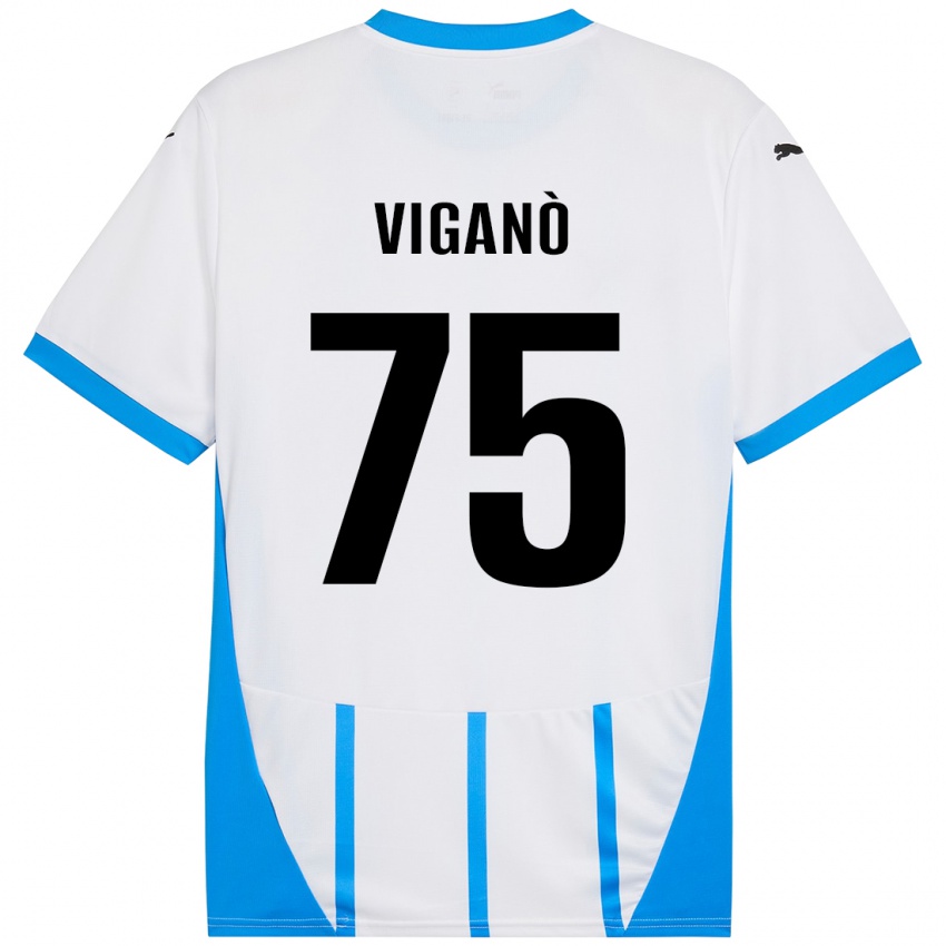 Niño Camiseta Lorenzo Viganò #75 Blanco Azul 2ª Equipación 2024/25 La Camisa México