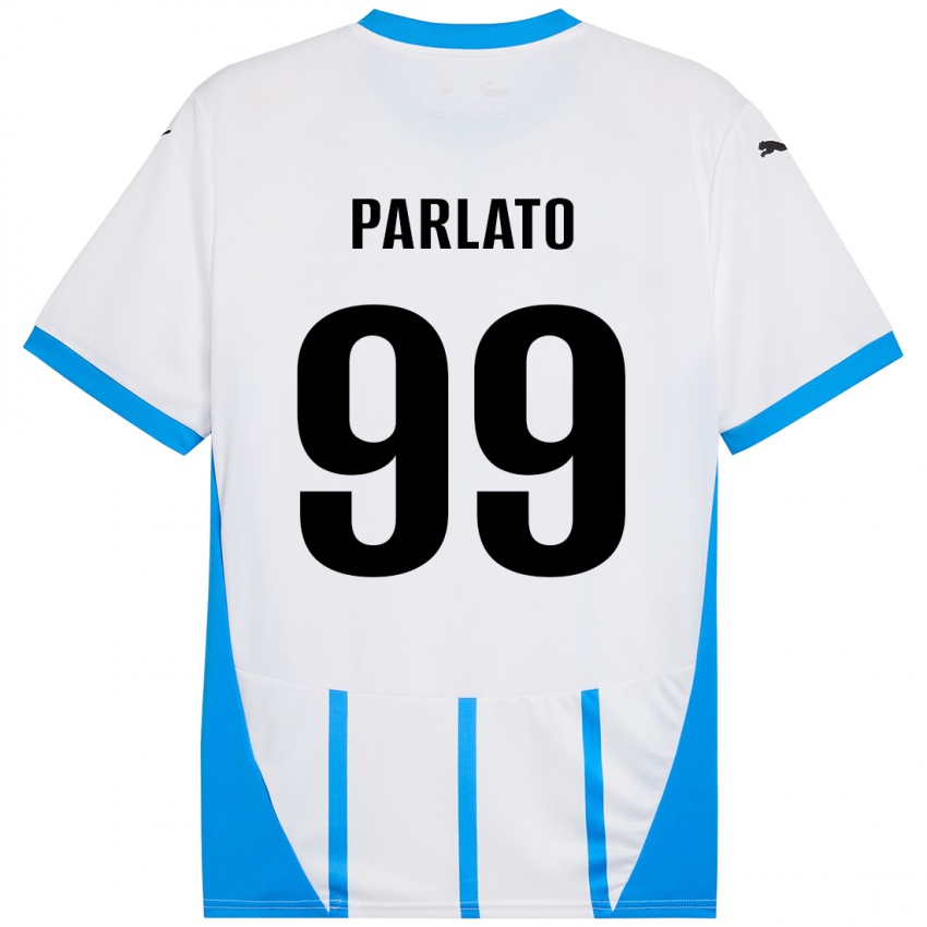 Niño Camiseta Claudio Parlato #99 Blanco Azul 2ª Equipación 2024/25 La Camisa México