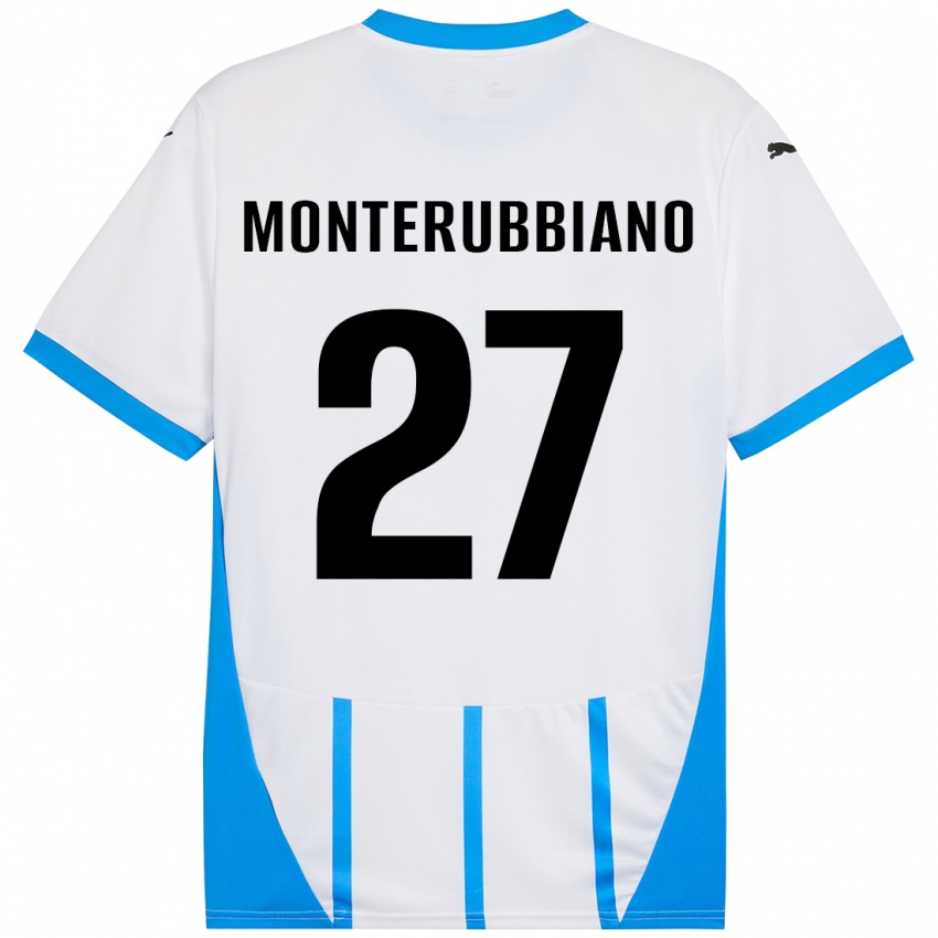 Niño Camiseta Valeria Monterubbiano #27 Blanco Azul 2ª Equipación 2024/25 La Camisa México