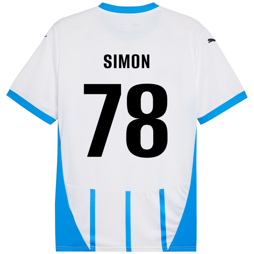 Niño Camiseta Bénédicte Simon #78 Blanco Azul 2ª Equipación 2024/25 La Camisa México