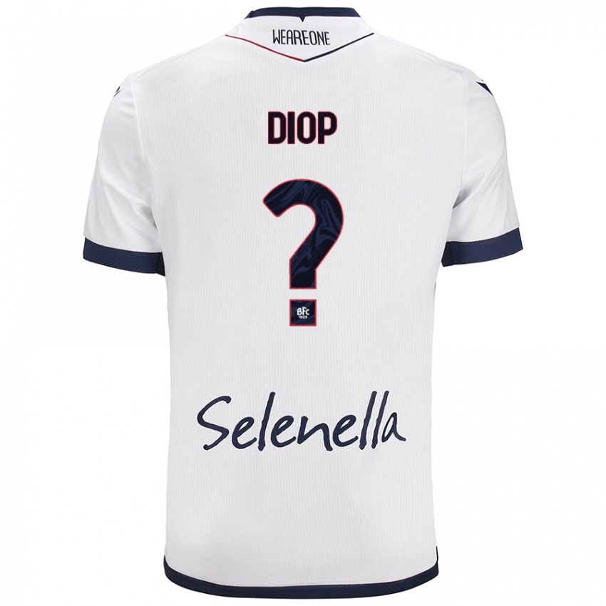 Niño Camiseta Saer Diop #0 Blanco Azul Real 2ª Equipación 2024/25 La Camisa México