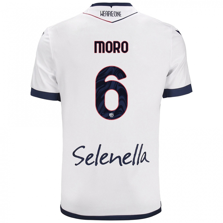 Niño Camiseta Nikola Moro #6 Blanco Azul Real 2ª Equipación 2024/25 La Camisa México