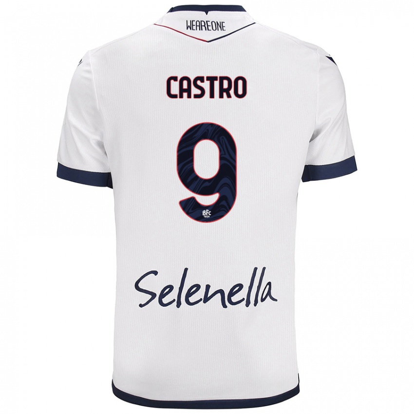 Niño Camiseta Santiago Castro #9 Blanco Azul Real 2ª Equipación 2024/25 La Camisa México