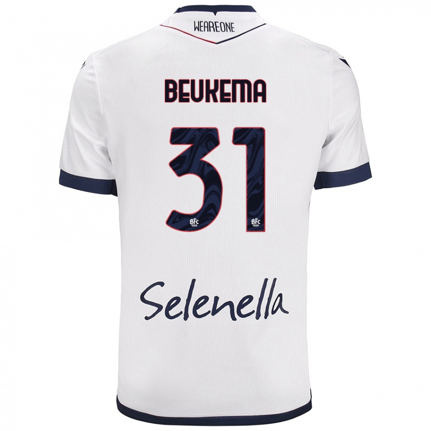 Niño Camiseta Sam Beukema #31 Blanco Azul Real 2ª Equipación 2024/25 La Camisa México