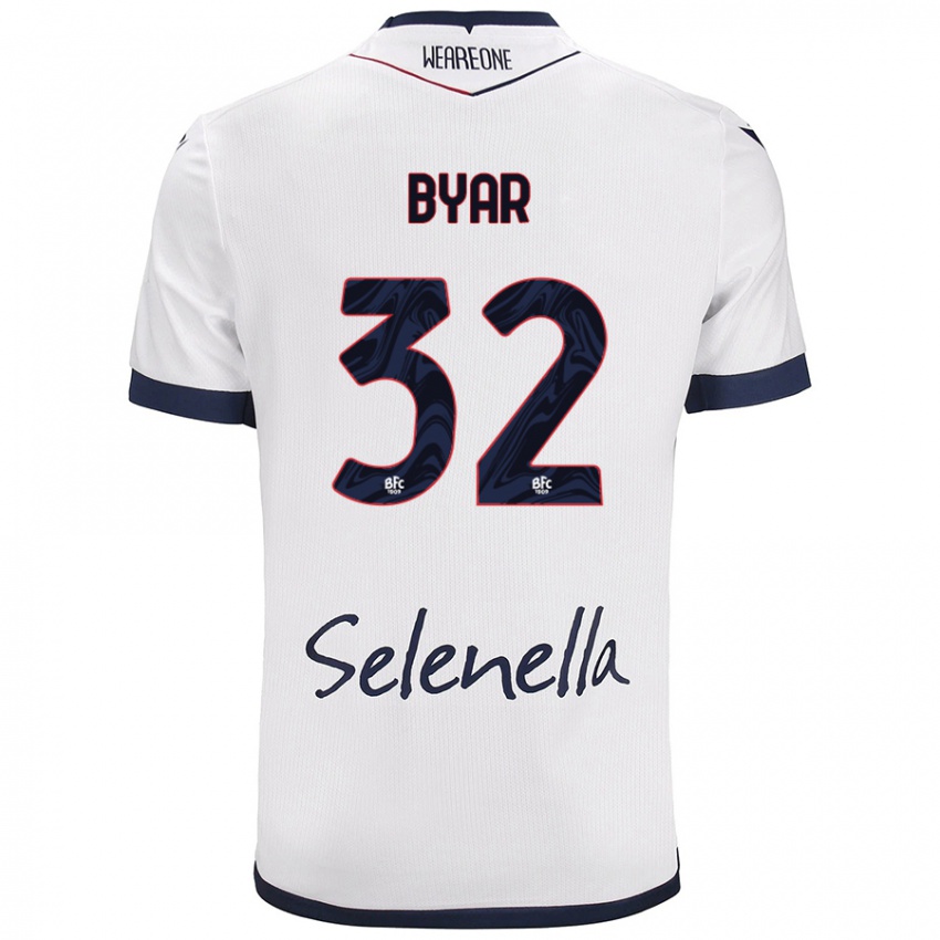 Niño Camiseta Naïm Byar #32 Blanco Azul Real 2ª Equipación 2024/25 La Camisa México