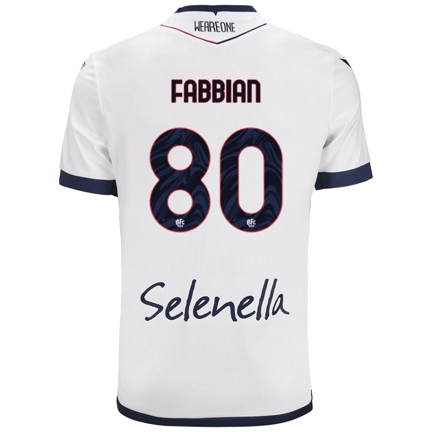 Niño Camiseta Giovanni Fabbian #80 Blanco Azul Real 2ª Equipación 2024/25 La Camisa México