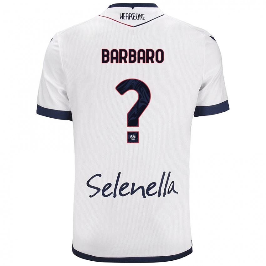 Niño Camiseta Giacomo Barbaro #0 Blanco Azul Real 2ª Equipación 2024/25 La Camisa México